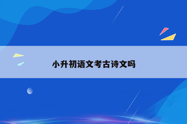 小升初语文考古诗文吗