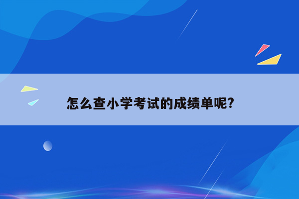 怎么查小学考试的成绩单呢?