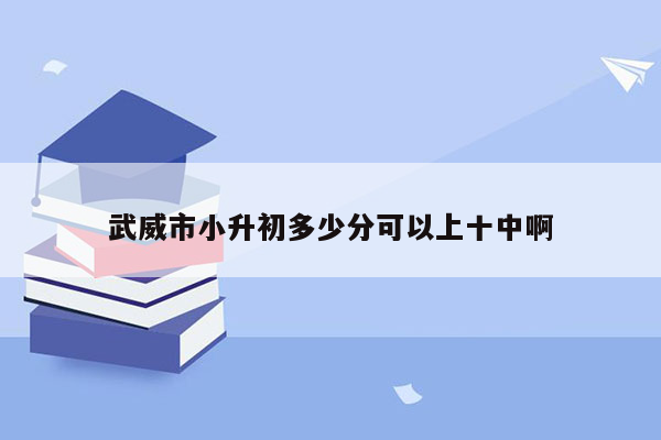 武威市小升初多少分可以上十中啊