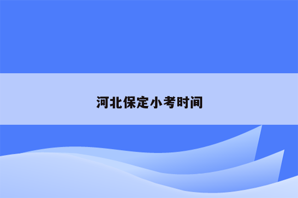 河北保定小考时间