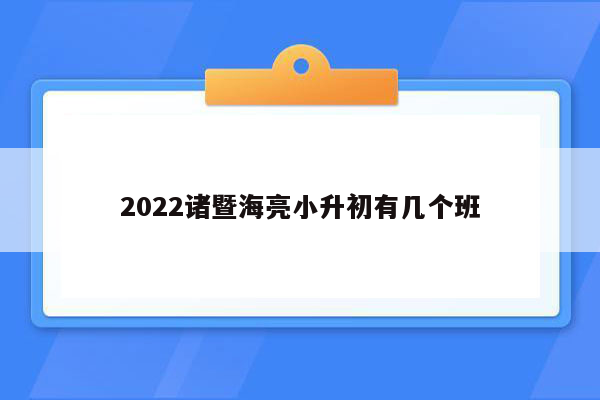 2022诸暨海亮小升初有几个班