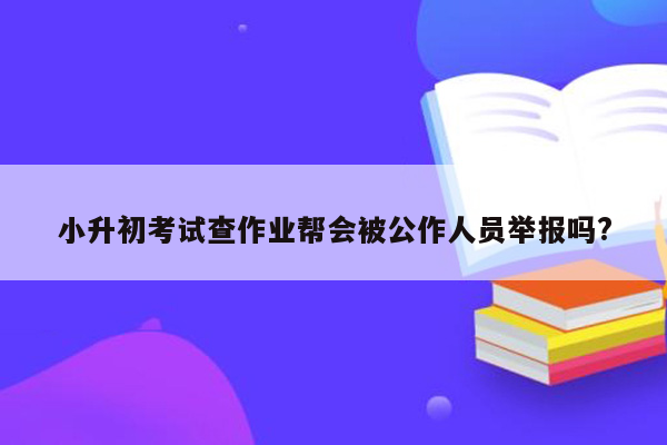 小升初考试查作业帮会被公作人员举报吗?