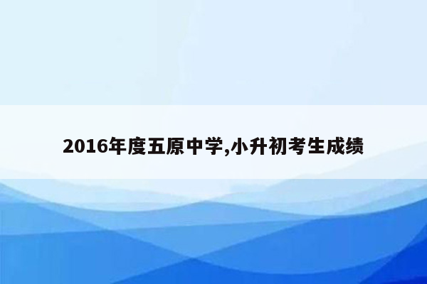 2016年度五原中学,小升初考生成绩