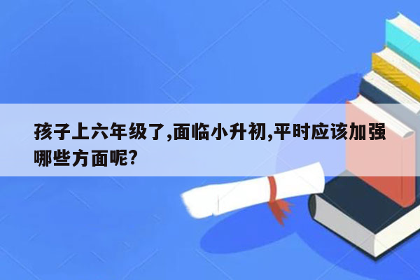 孩子上六年级了,面临小升初,平时应该加强哪些方面呢?