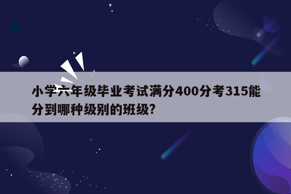 小学六年级毕业考试满分400分考315能分到哪种级别的班级?