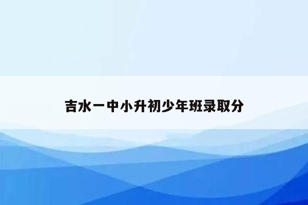 吉水一中小升初少年班录取分