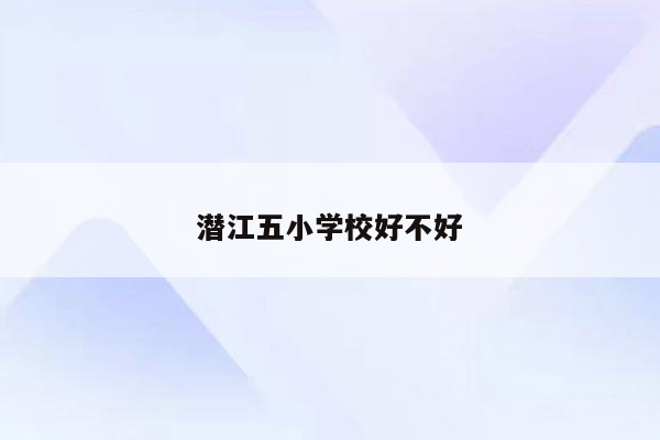 潜江五小学校好不好