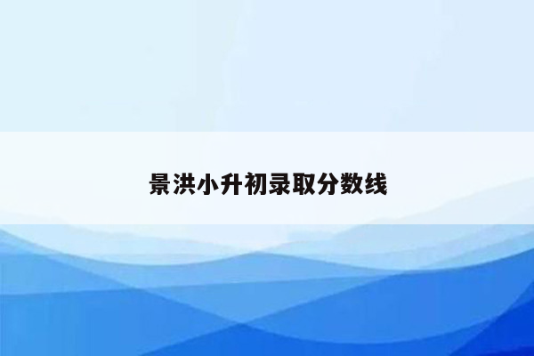 景洪小升初录取分数线