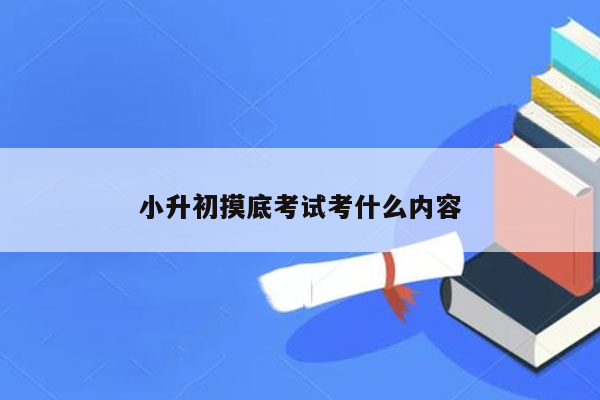 小升初摸底考试考什么内容