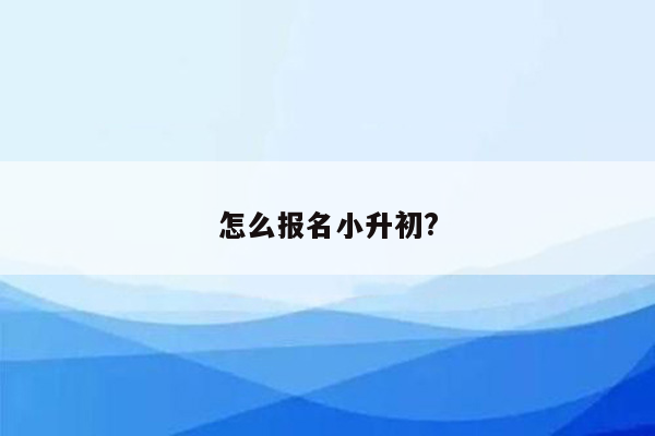 怎么报名小升初?