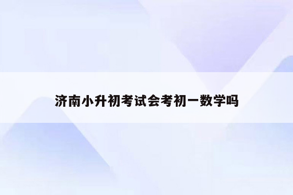 济南小升初考试会考初一数学吗