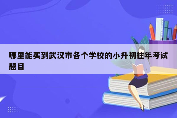 哪里能买到武汉市各个学校的小升初往年考试题目