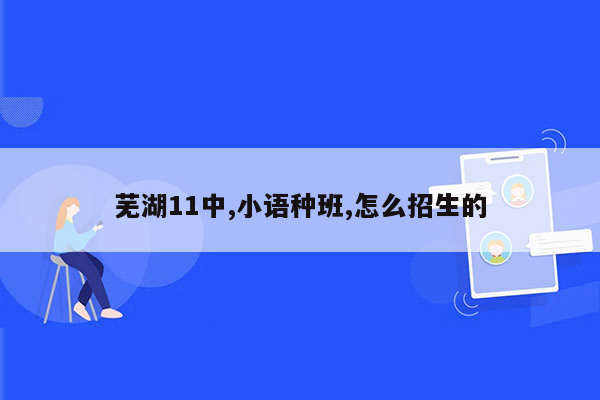 芜湖11中,小语种班,怎么招生的