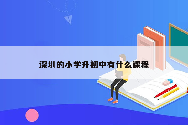 深圳的小学升初中有什么课程