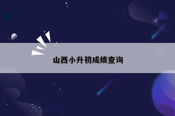 山西小升初成绩查询