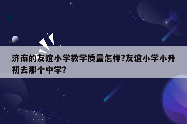 济南的友谊小学教学质量怎样?友谊小学小升初去那个中学?