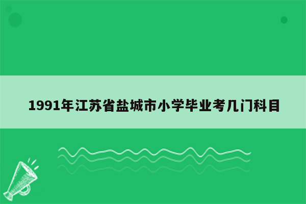 1991年江苏省盐城市小学毕业考几门科目