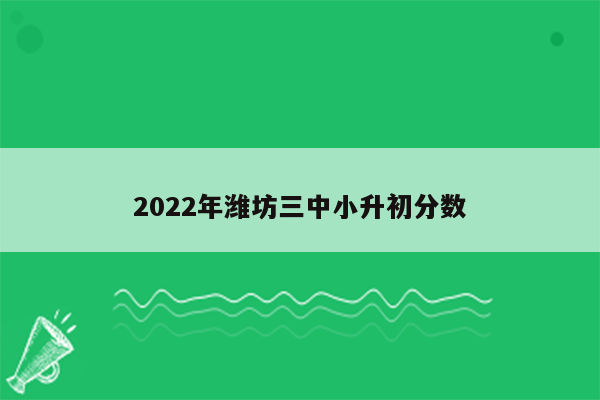 2022年潍坊三中小升初分数