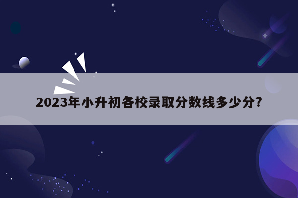 2023年小升初各校录取分数线多少分?