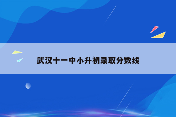 武汉十一中小升初录取分数线