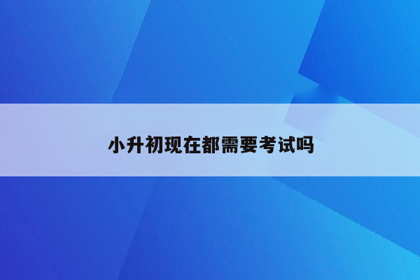 小升初现在都需要考试吗