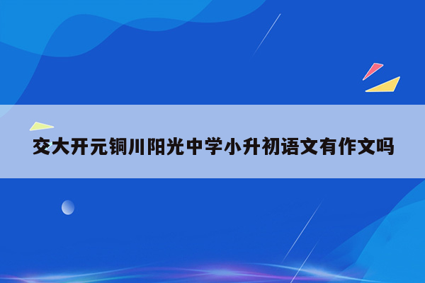 交大开元铜川阳光中学小升初语文有作文吗