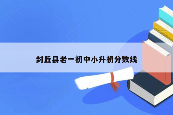 封丘县老一初中小升初分数线