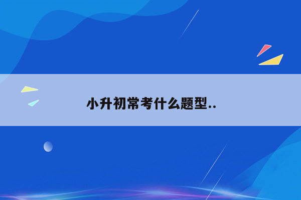 小升初常考什么题型..