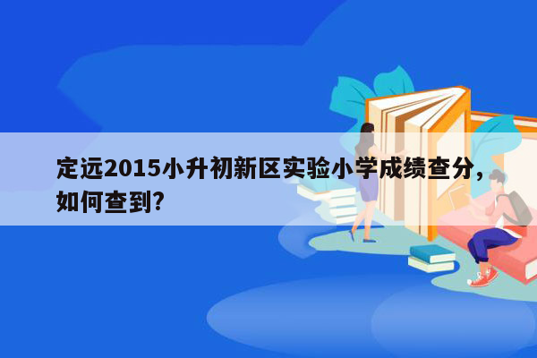 定远2015小升初新区实验小学成绩查分,如何查到?