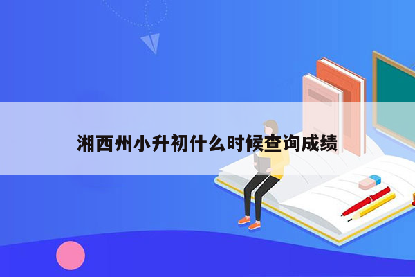 湘西州小升初什么时候查询成绩