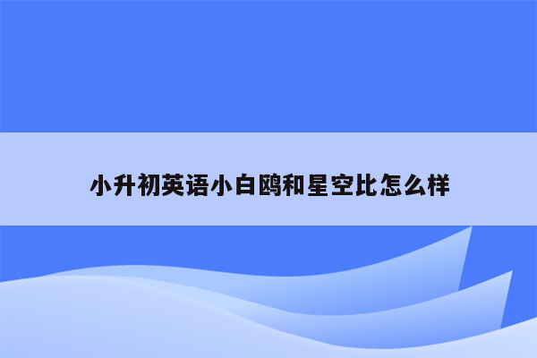 小升初英语小白鸥和星空比怎么样