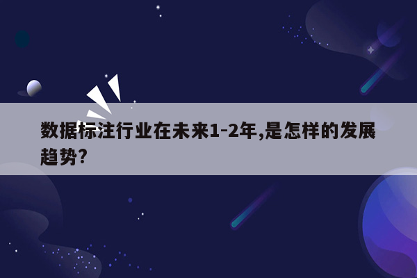 数据标注行业在未来1-2年,是怎样的发展趋势?