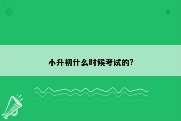 小升初什么时候考试的?