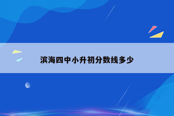 滨海四中小升初分数线多少