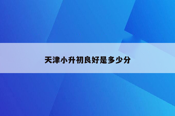 天津小升初良好是多少分