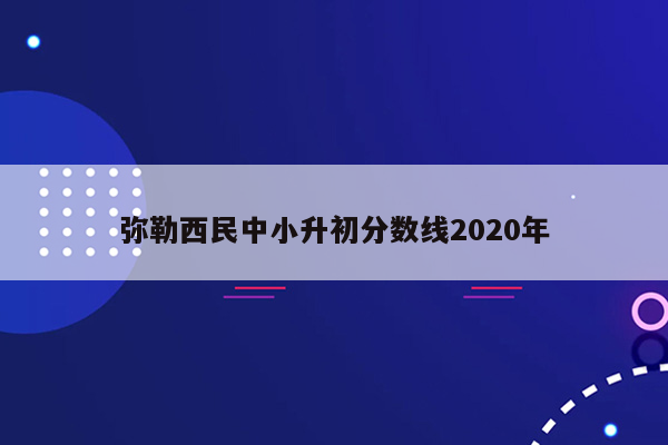 弥勒西民中小升初分数线2020年