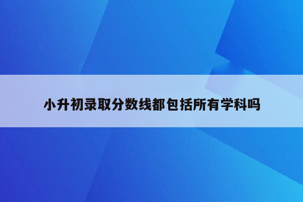 小升初录取分数线都包括所有学科吗