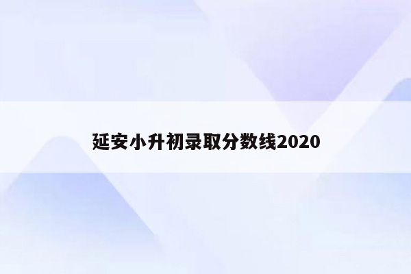 延安小升初录取分数线2020