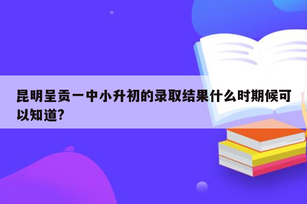 昆明呈贡一中小升初的录取结果什么时期候可以知道?