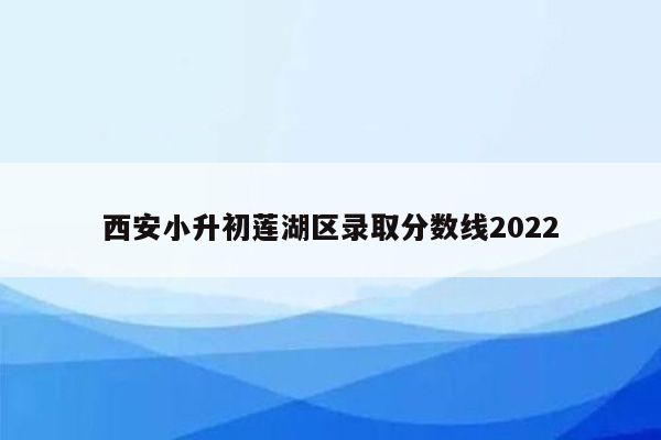 西安小升初莲湖区录取分数线2022