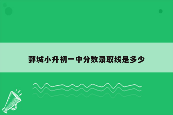 鄄城小升初一中分数录取线是多少