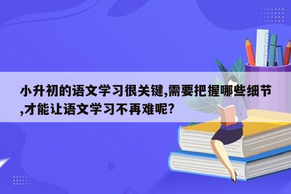 小升初的语文学习很关键,需要把握哪些细节,才能让语文学习不再难呢?