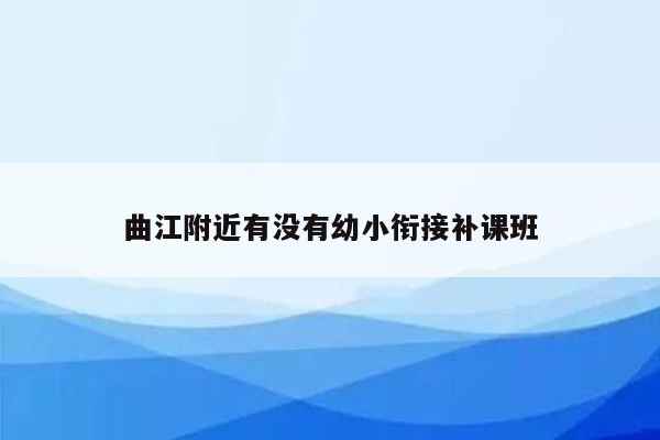 曲江附近有没有幼小衔接补课班