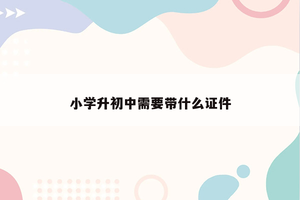 小学升初中需要带什么证件