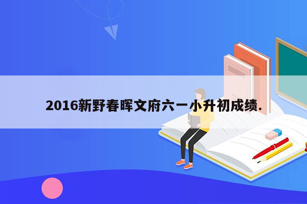 2016新野春晖文府六一小升初成绩.