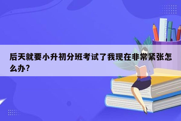 后天就要小升初分班考试了我现在非常紧张怎么办?