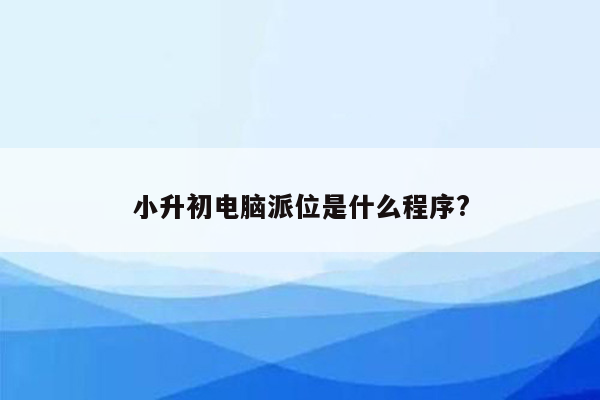 小升初电脑派位是什么程序?