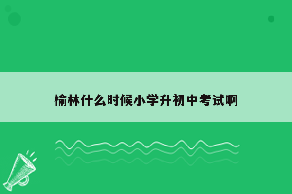 榆林什么时候小学升初中考试啊