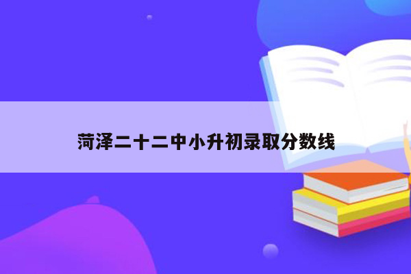 菏泽二十二中小升初录取分数线