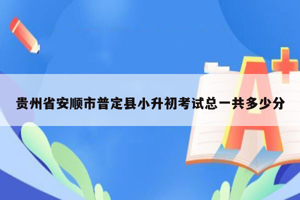 贵州省安顺市普定县小升初考试总一共多少分